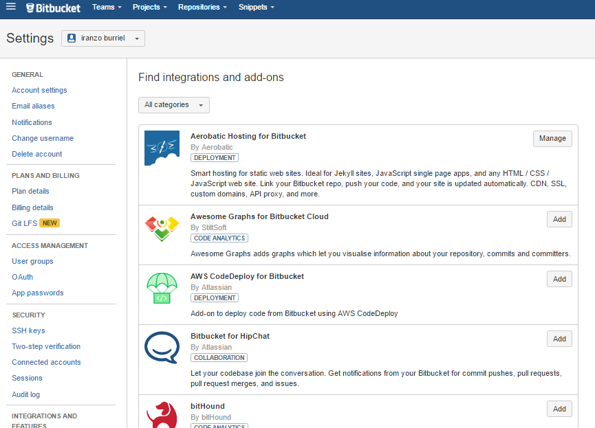 añadirAddonABitbucket